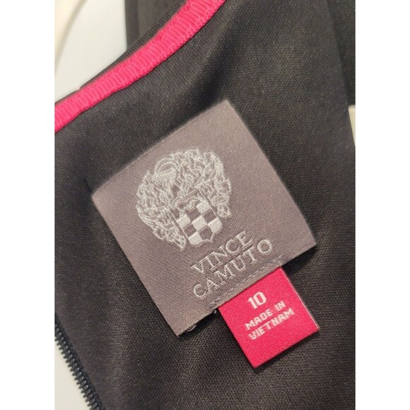 Vince Camuto Sleeveless Pleated Fit & Flare Knee Length Dress Black Sz 10 Party - Picture 4 of 4